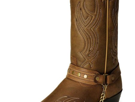 Abilene Sage Studded Harness Boot (Brown) For Sale