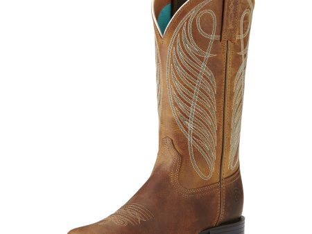 Women s Ariat Round Up Wide Square Toe (Powder Brown) Online Sale