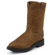 Justin Conductor Pull On Work Boot (Aged Bark) Online Hot Sale