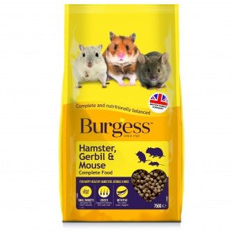 Burgess Hamster, Gerbil & Mouse complete nuggets 750g Supply