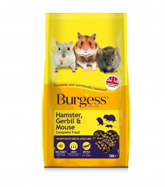 Burgess Hamster, Gerbil & Mouse complete nuggets 750g Supply