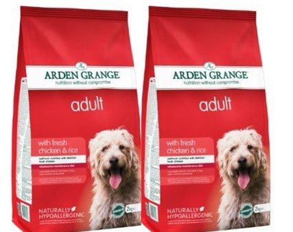 Arden Grange 2 Bag Deal (2 x 12kg) Adult Dog Food Fresh Chicken & Rice For Cheap