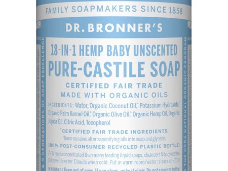 Dr. Bronner s 18-In-1 Hemp Baby Unsented Pure Castile Soap (8oz) Online Hot Sale