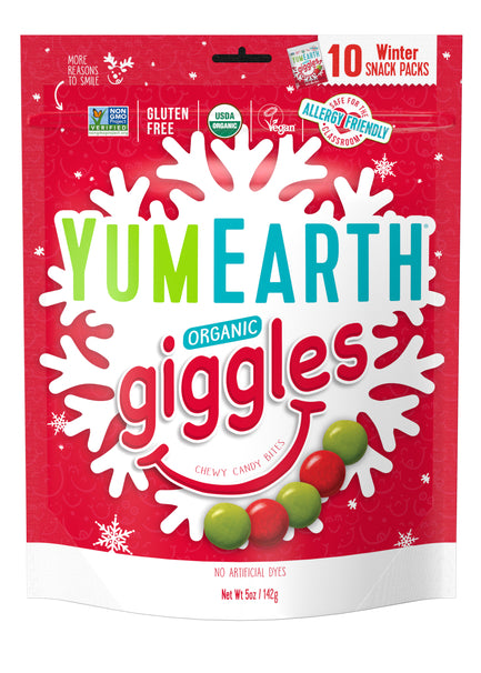 Yum Earth Organic Holiday Giggles 10 Snack Packs 142g Fashion