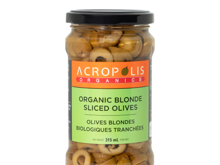 Acropolis Organics Sliced Blonde Olives 315ml For Discount