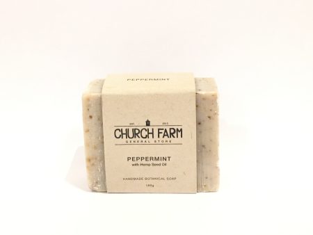 Church Farm Handmade Botanical Soap - Peppermint with Hemp Seed Oil Hot on Sale