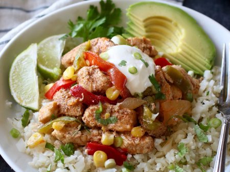 Chicken Fajita Bowl with Cauliflower Rice Online now