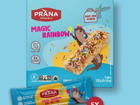 Prana Magic Rainbow Organic Chewy Granola Bars 128g 5 Bars Sale