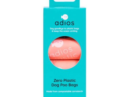 Adios Compostable Dog Poo Bags Coral Pink- 120 Bags For Discount