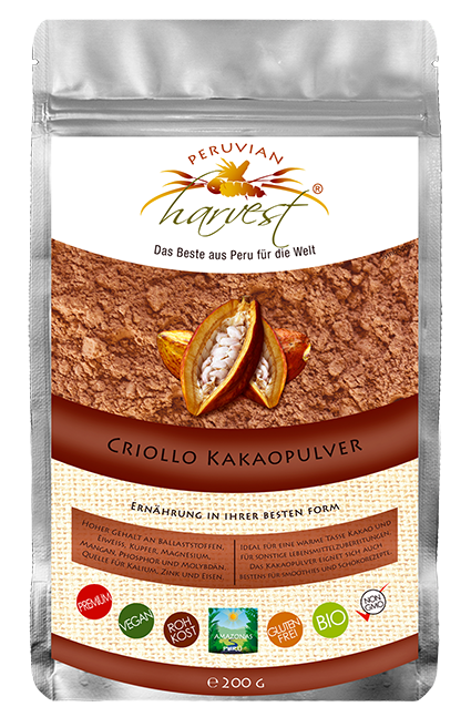 Peruvian Harvest® Raw Criollo Cacao Powder (200g) For Sale