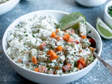 Coconut Chicken and Rice with Green Curry Sauce For Sale