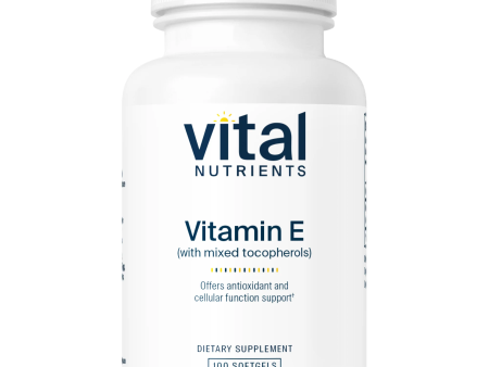 Vital Nutrients Vitamin E  (with mixed tocopherols) 100 softgels Discount