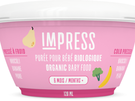 Impress Organic Baby Food 6 Months+ Broccoli, Pear, Apple, Banana 128ml For Discount