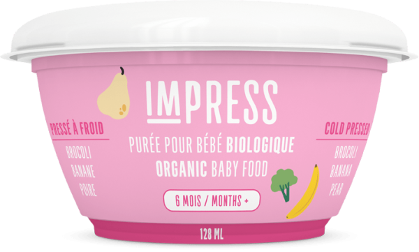 Impress Organic Baby Food 6 Months+ Broccoli, Pear, Apple, Banana 128ml For Discount