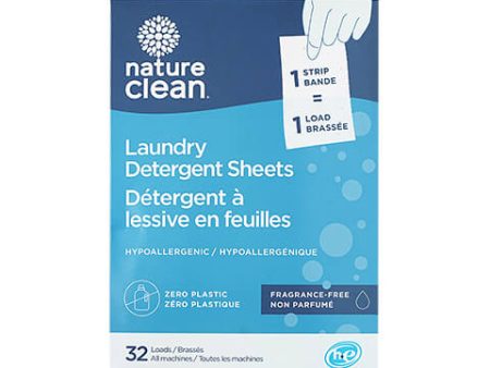 Nature Clean Laundry Detergent Sheets Fragrance- Free 32 Strips Sale